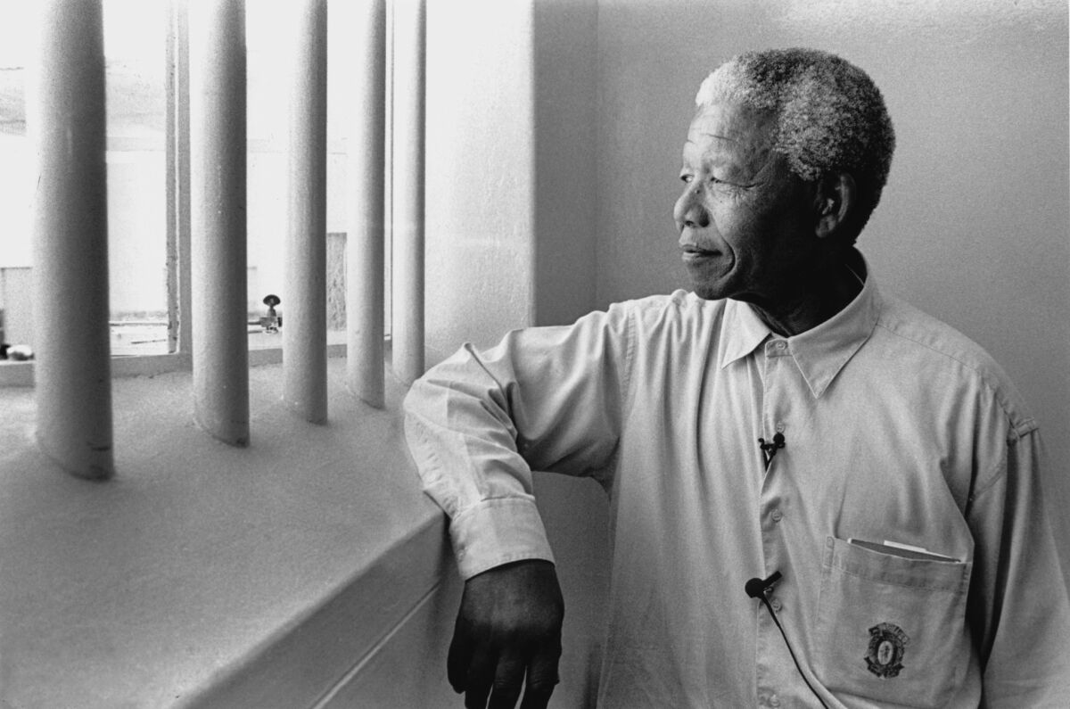 The desolate walls of Robben Island Prison, where Nelson Mandela spent 27 years of his life as a political prisoner.