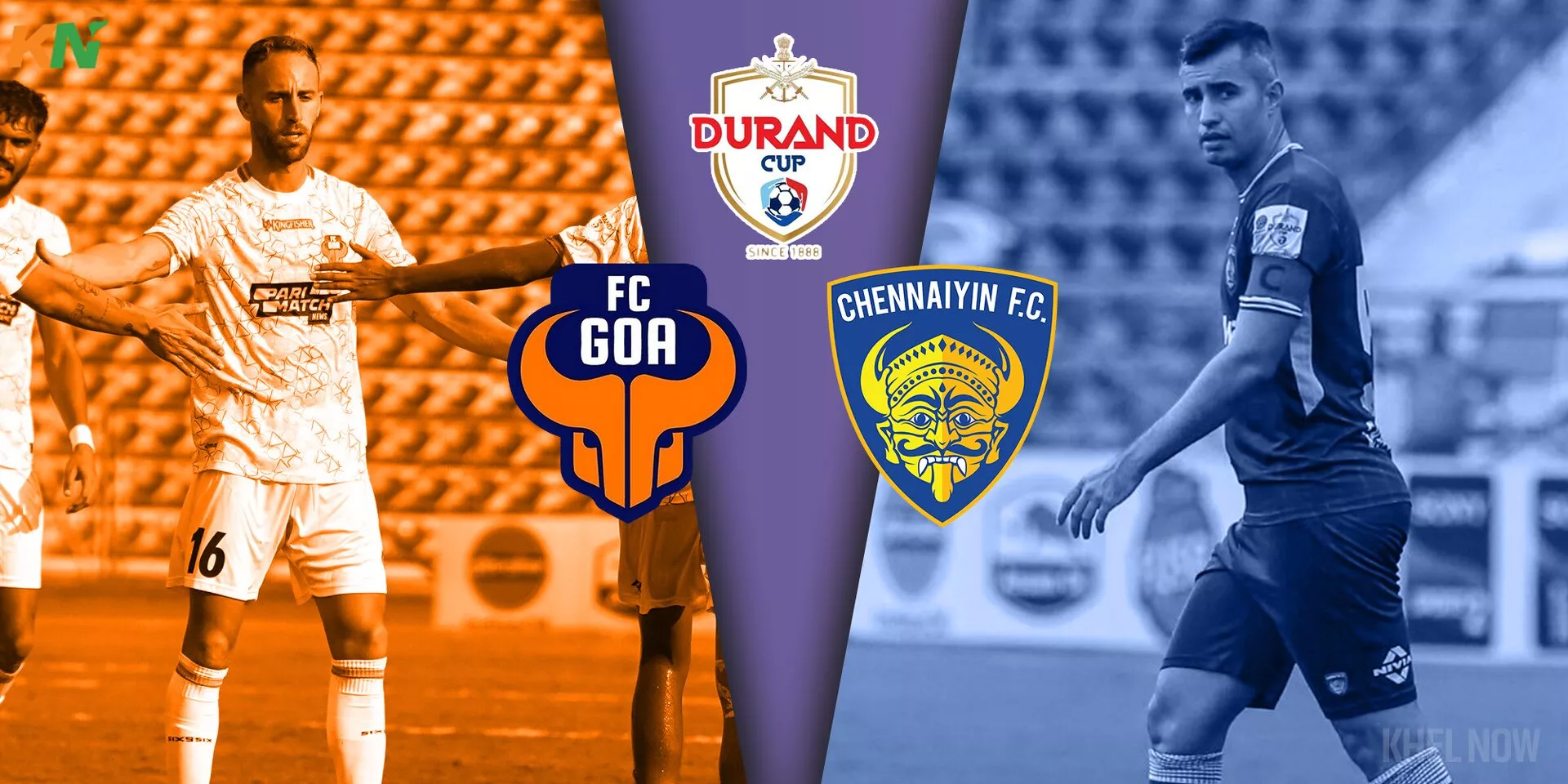 FC Goa and Chennaiyin FC players in action during a Durand Cup 2023 match