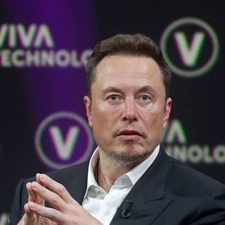 Elon Musk unveiling Tesla's latest electric vehicle model.