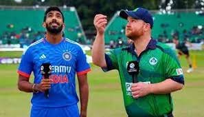 Cricket players in action during the India vs Ireland 3rd T20 match