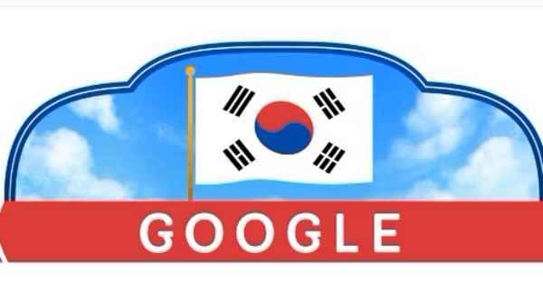 Google Doodle commemorating National Liberation Day of Korea 2023 - Symbolic illustration of freedom, unity, and cultural celebration