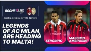 Meet AC Milan legends Massimo Ambrosini and Serginho with Boomerang at SiGMA Europe 2024 in Malta