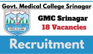 GMC Srinagar Recruitment 2024